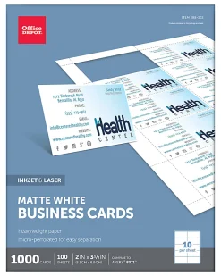 Office Depot® Brand Matte Business Cards, 2