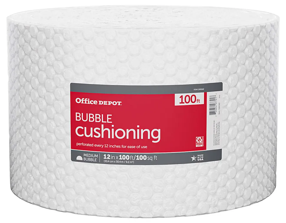 Office Depot® Brand Medium Bubble Cushioning, 5/16” Thick, Clear, 12”x100’