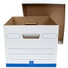 Office Depot® Brand Medium-Duty Storage Boxes, Letter/Legal Size, 15" x 12" x 10", White/Blue, Pack Of 5 - AAODMEDIUM5PK