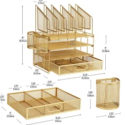 Office Depot® Brand Mesh Desk Organizer With Vertical Storage And Pen Holders, 16