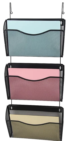 Office Depot® Brand Mesh Hanging Wall Files, Black, Pack Of 3 Files