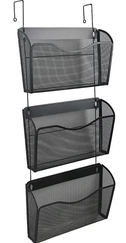 Office Depot® Brand Mesh Hanging Wall Files, Black, Pack Of 3 Files