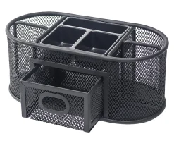 Office Depot® Brand Mesh Oval Desk Organizer, Black