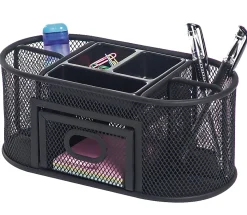 Office Depot® Brand Mesh Oval Desk Organizer, Black
