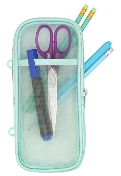 Office Depot® Brand Mesh Pencil Case, 8-1/4" x 4-3/8", Aqua