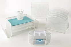 Office Depot® Brand Mesh Pencil Cup, 4-1/5”H x 3-1/2”W x 3-1/2”D, White