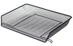 Office Depot® Brand Mesh Self-Stacking Side-Loading Letter Tray, Black
