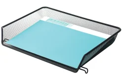 Office Depot® Brand Mesh Self-Stacking Side-Loading Letter Tray, Black