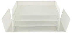 Office Depot® Brand Mesh 4-Shelf 2-Sided Desk Sorter, 6-1/2”H x 16-1/2”W x 9-1/16”D, White