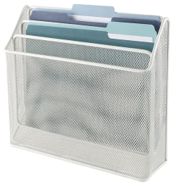 Office Depot® Brand Mesh 3-Tier Desk Organizer, 11-1/2”H x 12-5/8”W x 3-1/2”D, White