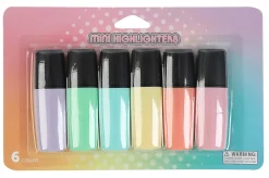 Office Depot® Brand Mini Highlighters, Chisel Point, Assorted Pastel Colors, Pack Of 6