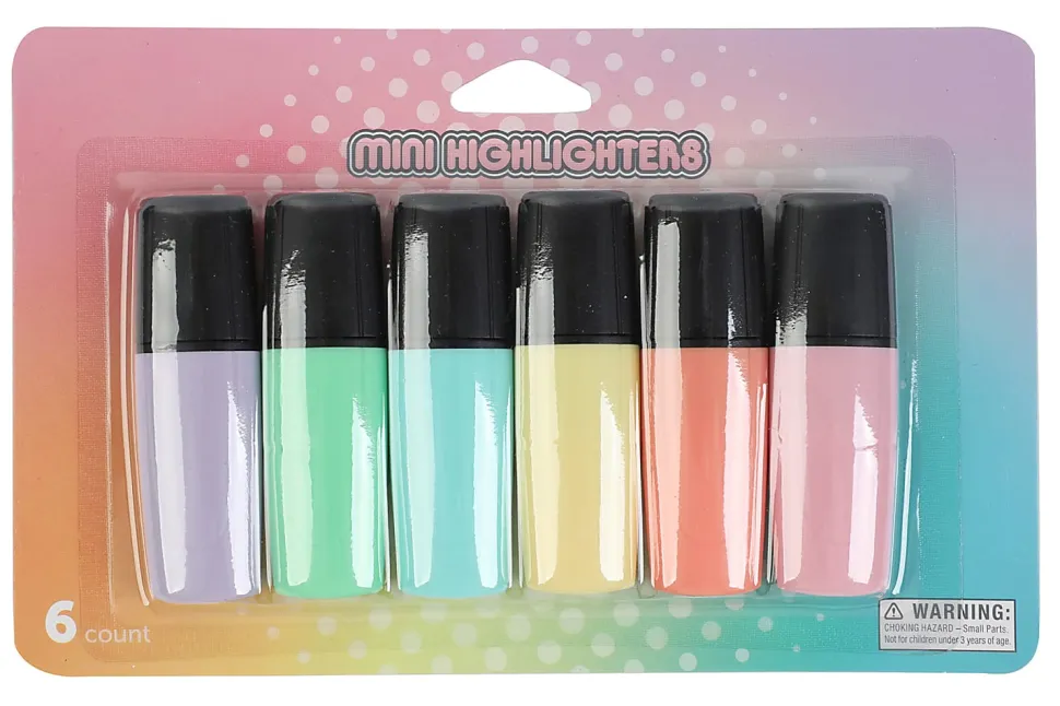 Office Depot® Brand Mini Highlighters, Chisel Point, Assorted Pastel Colors, Pack Of 6