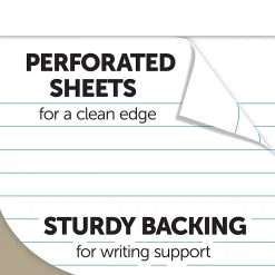 Office Depot® Brand Mini Writing Pads, 3" x 5", College Ruled, 50 Sheets, White, Pack Of 6 Pads