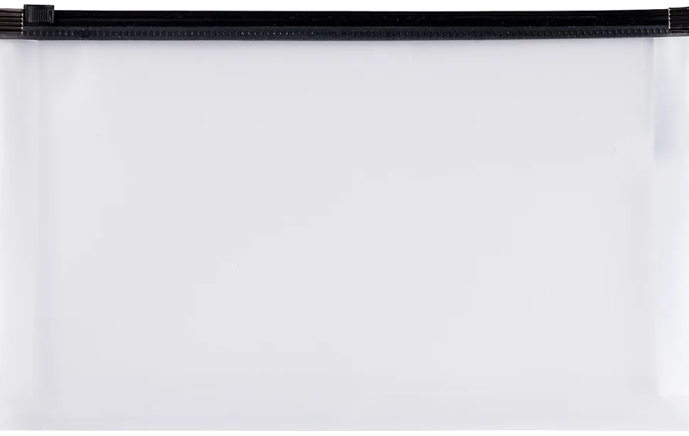 Office Depot® Brand Mini Zip Envelope, Check Size, 10-3/4" x 7", Clear/Black