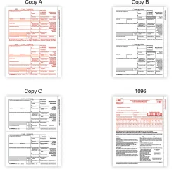 Office Depot® Brand 1099-MISC Laser Tax Forms And Envelopes, 4-Part, 2-Up, 8-1/2" x 11", Pack Of 10 Form Sets, 6101023