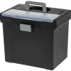 Office Depot® Brand Mobile File Box, Large, Letter Size, 11 5/8"H x 13 3/8"W x 10"D, Black/Silver