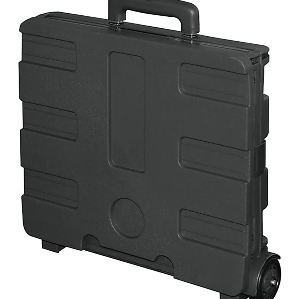 Office Depot® Brand Mobile Folding Cart With Lid, 16"H x 18"W x 15"D, Black