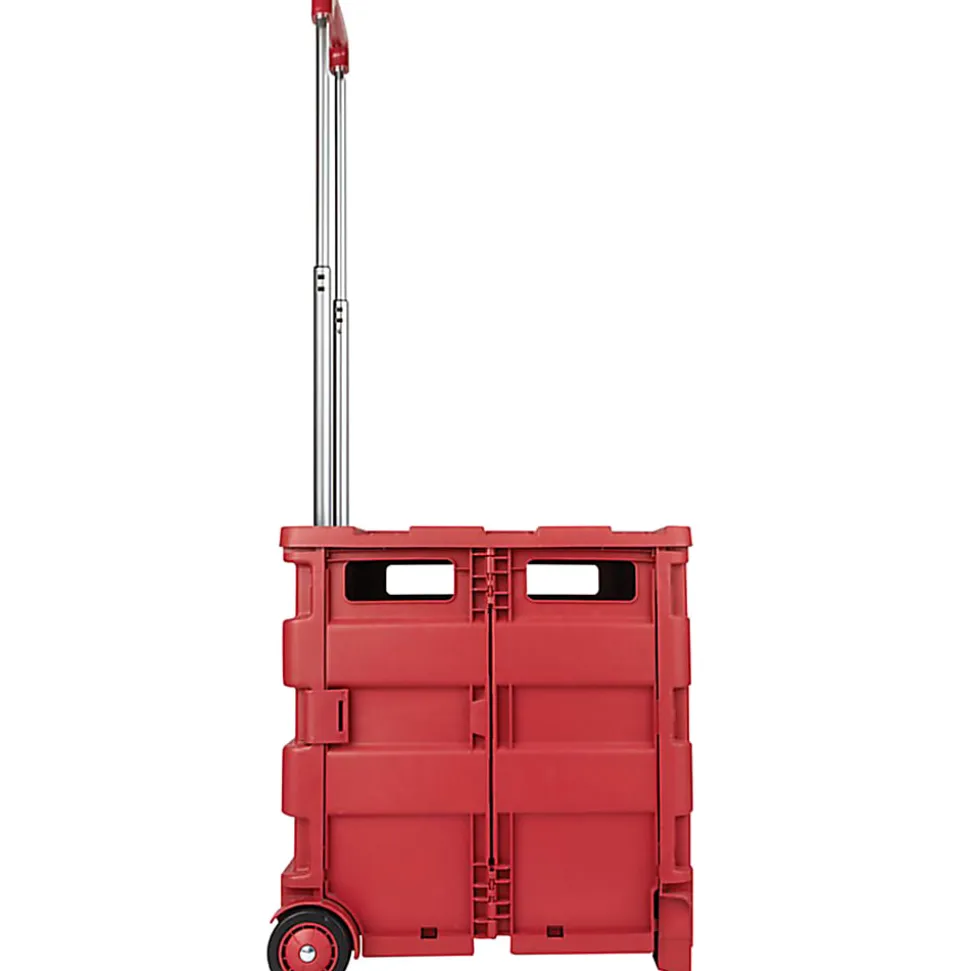 Office Depot® Brand Mobile Folding Cart With Lid, 16"H x 18"W x 15"D, Black