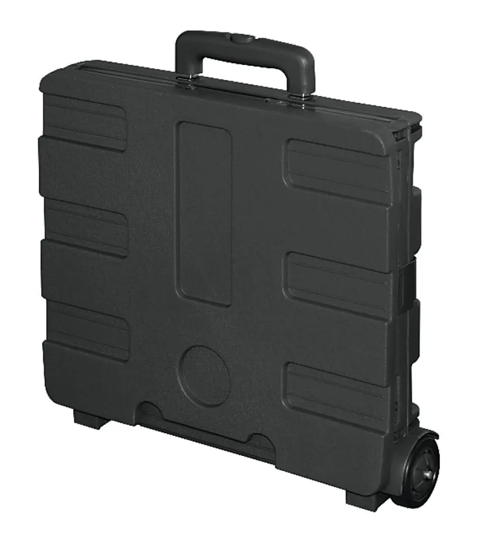 Office Depot® Brand Mobile Folding Cart With Lid, 16"H x 18"W x 15"D, Black