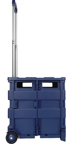 Office Depot® Brand Mobile Folding Cart With Lid, 16"H x 18"W x 15"D, Blue