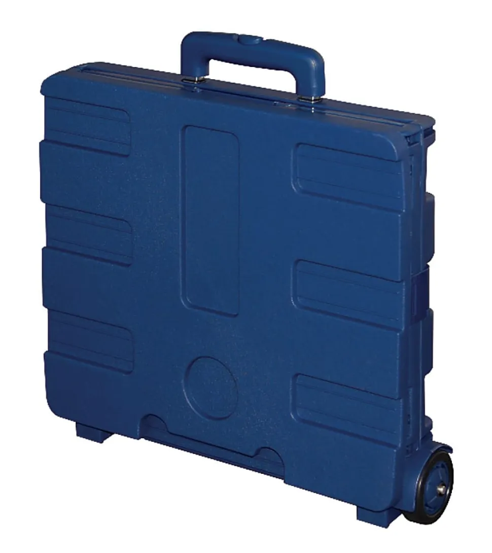 Office Depot® Brand Mobile Folding Cart With Lid, 16"H x 18"W x 15"D, Blue