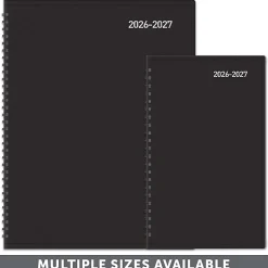 2026-2027 Office DepotĀ® Brand 18-Month Academic Planner, 9" x 11", 30% Recycled, Black, July 2026 To December 2027