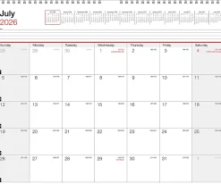 2026-2027 Office Depot® Brand Monthly Academic Wall Calendar, 15" x 12", 30% Recycled, July 2026 To June 2027