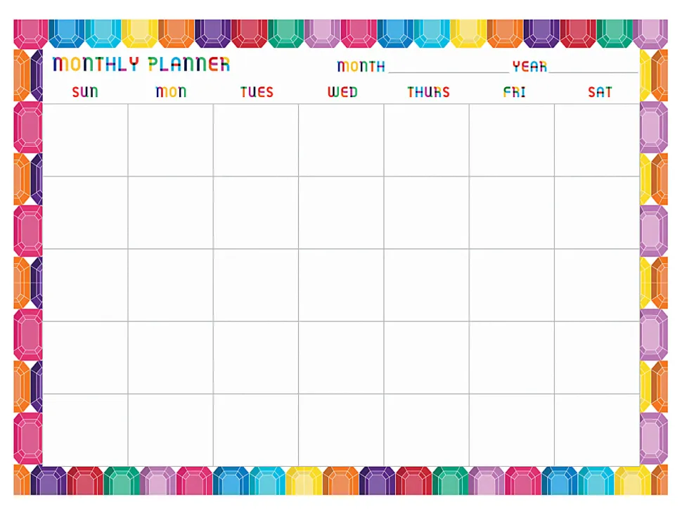 Office Depot® Brand Monthly Mouse Pad Desk Calendar, 8" x 11", Gems, Undated, ODUS2002-001