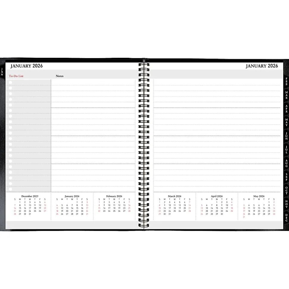 Office Depot Brand Monthly Planner, 9" x 11", Black, January 2026 to January 2027, OD71060026