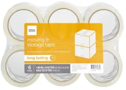 Office Depot® Brand Moving & Storage Packing Tape, 1.89" x 54.6 Yd., Crystal Clear, Pack Of 6 Rolls