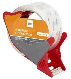 Office Depot® Brand Moving & Storage Packing Tape With Dispenser, 1.89" x 54.6 Yd., Crystal Clear