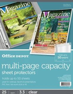 Office Depot® Brand Multi-Page Capacity Sheet Protectors, 50-Sheet Capacity, 8-1/2" x 11", Clear, Pack Of 25