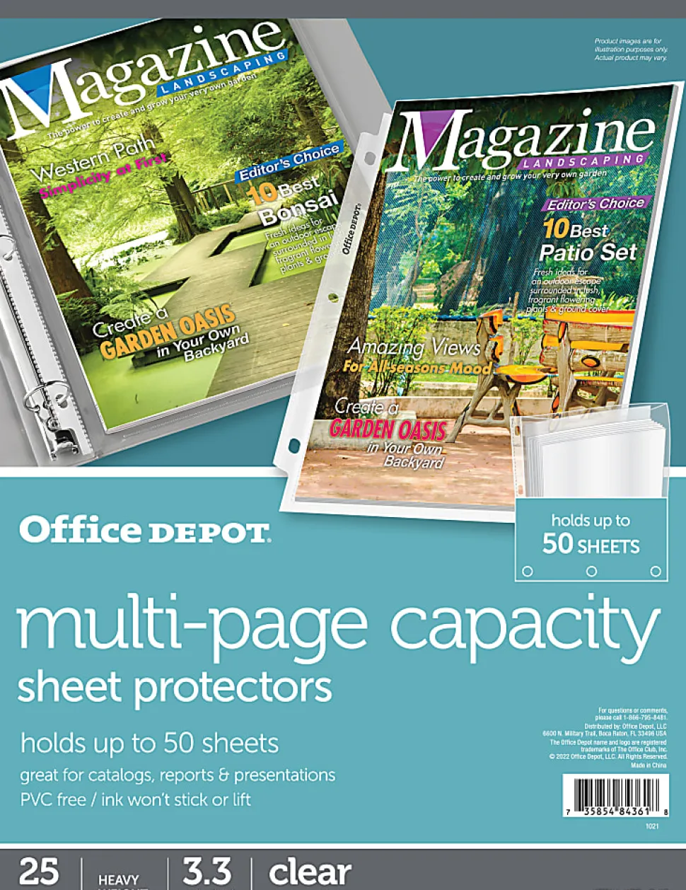 Office Depot® Brand Multi-Page Capacity Sheet Protectors, 50-Sheet Capacity, 8-1/2" x 11", Clear, Pack Of 25