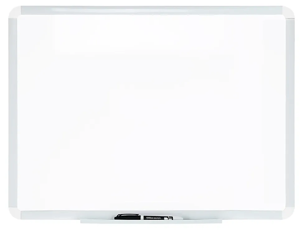 Office Depot® Brand Non-Magnetic Melamine Dry-Erase Whiteboard, 18" x 24", Plastic Frame With White Finish
