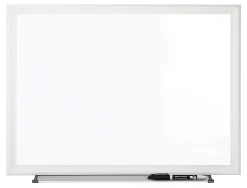 Office Depot® Brand Non-Magnetic Melamine Dry-Erase Whiteboard With Marker, 24" x 36", Aluminum Frame With Silver Finish