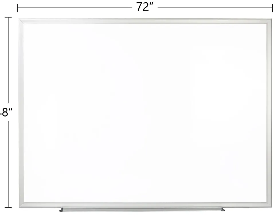 Office Depot® Brand Non-Magnetic Melamine Dry-Erase Whiteboard With Marker, 48" x 72", Aluminum Frame With Silver Finish