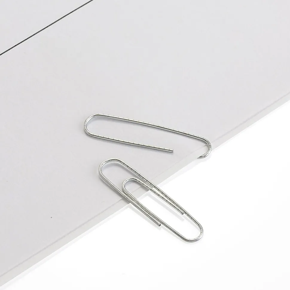 Office Depot® Brand Non-Skid Paper Clips, No. 1, Small, Silver, Pack Of 10 Boxes, 100 Per Box, 1000 Total