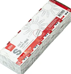 Office Depot® Brand Non-Skid Paper Clips, No. 1, Small, Silver, Pack Of 10 Boxes, 100 Per Box, 1000 Total