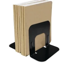 Office Depot® Brand Nonskid Steel Bookends, 5", Black, Set Of 2