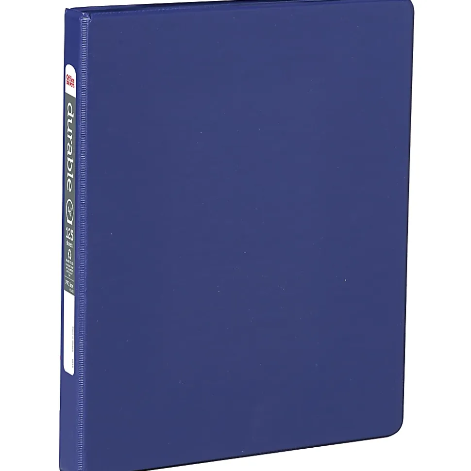 Office Depot® Brand Nonstick 3-Ring Binder, 1/2" Round Rings, Blue