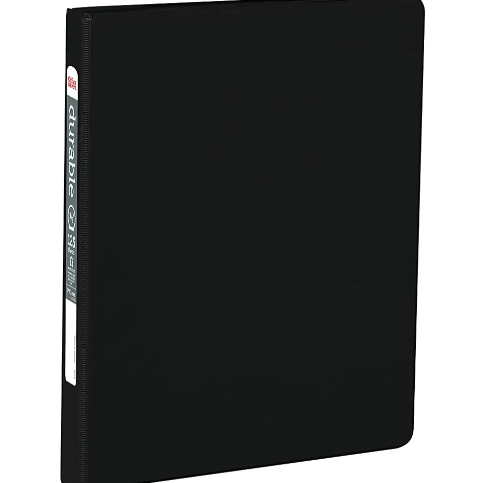 Office Depot® Brand Nonstick 3-Ring Binder, 1/2" Round Rings, Black