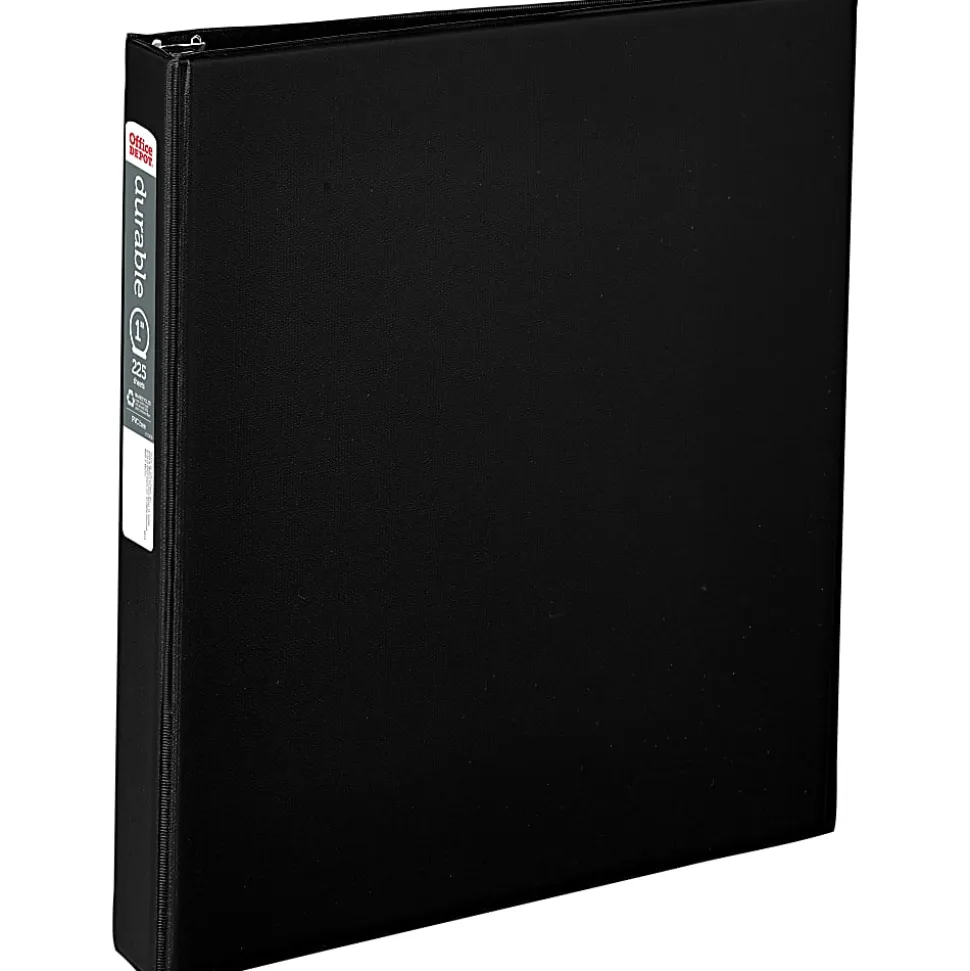 Office Depot® Brand Nonstick 3-Ring Binder, 1" Round Rings, Black