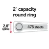 Office Depot® Brand Nonstick 3-Ring Binder, 2" Round Rings, Blue