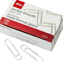 Office Depot® Brand Paper Clips, Jumbo, Silver, Pack Of 10 Boxes, 100 Clips Per Box, 1,000 Total