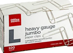 Office Depot® Brand Paper Clips, Pack Of 5, Jumbo, Gold