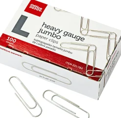 Office Depot® Brand Paper Clips, 500 Total, Jumbo, Silver, 100 Per Box, Pack Of 5 Boxes