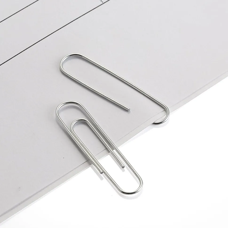 Office Depot® Brand Paper Clips, 500 Total, Jumbo, Silver, 100 Per Box, Pack Of 5 Boxes
