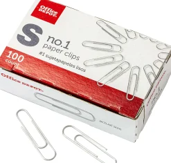 Office Depot® Brand Paper Clips, No. 1, Small, Silver, Pack Of 10 Boxes, 100 Per Box, 1,000 Total