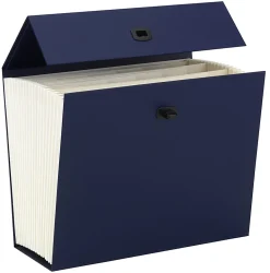 Office DepotĀ® Brand Paper Expanding Case File, 19 Pockets, Letter Paper Size, Blue