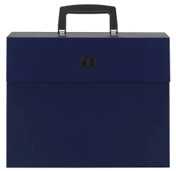 Office Depot® Brand Paper Expanding Case File, 19 Pockets, Letter Paper Size, Blue